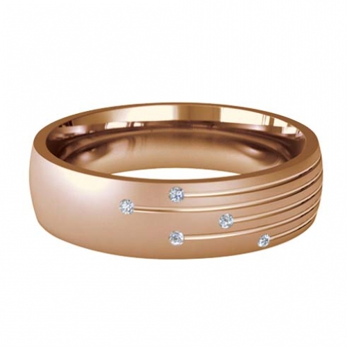 Patterned Designer Rose Gold Wedding Ring - Motum